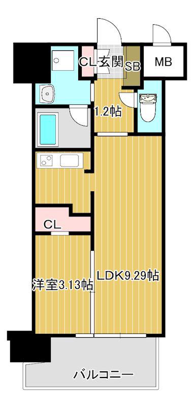 ALFACIO DE CLAVE(1LDK/8階)の間取り写真