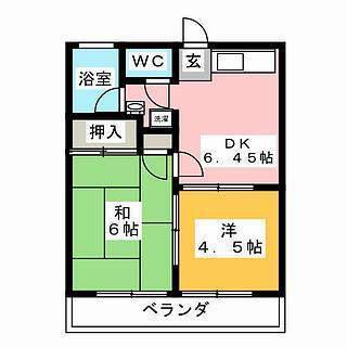 サンマリンコーポ(2DK/2階)の間取り写真