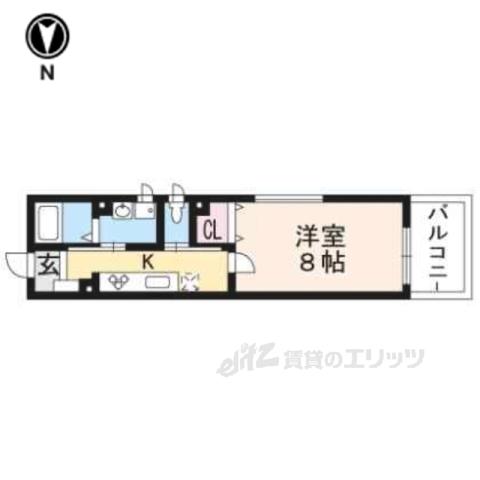カルーナ(1K/1階)の間取り写真