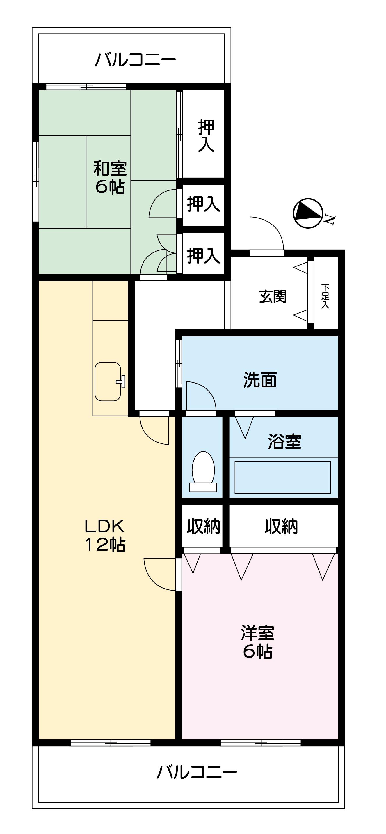 デルタール・デ・メゾン(2LDK/1階)の間取り写真