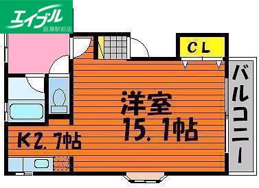 コートダジュールA(1K/2階)の間取り写真