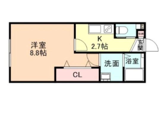 コモド太閤山II(1K/1階)の間取り写真
