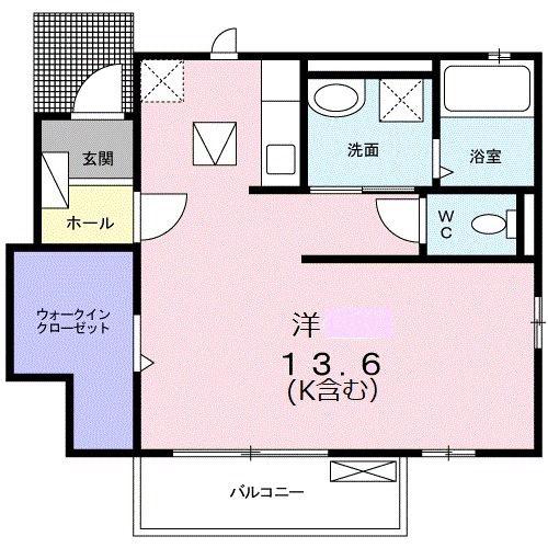 ミルト ブリーゼ(ワンルーム/1階)の間取り写真