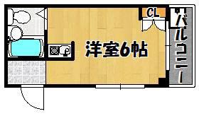 第2シャルム(ワンルーム/1階)の間取り写真