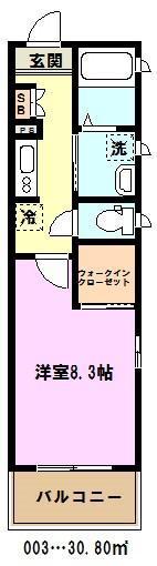 ティアレ(1K/1階)の間取り写真