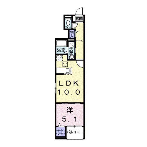 ベル・ウッド深大寺(1LDK/1階)の間取り写真