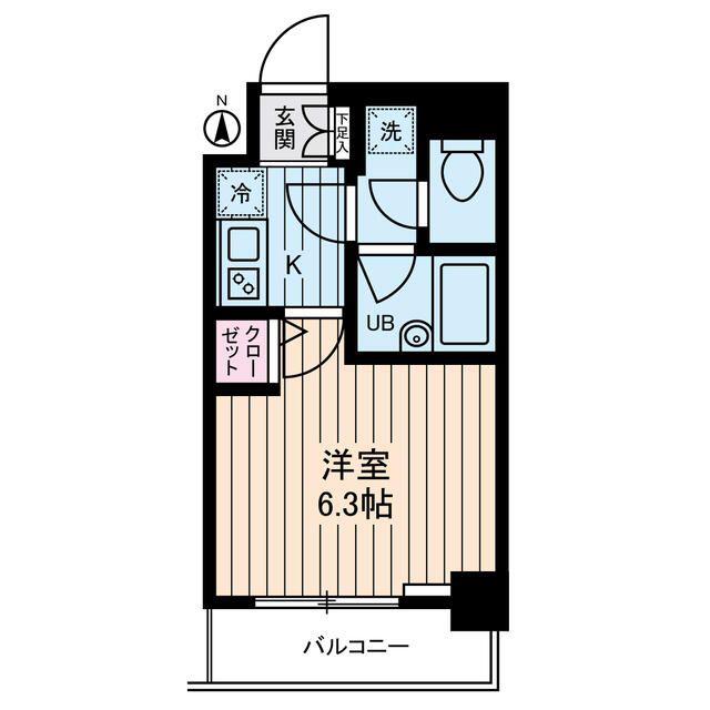 アムス門前仲町富岡(1K/1階)の間取り写真