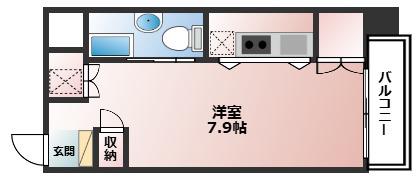 NEST(ワンルーム/2階)の間取り写真