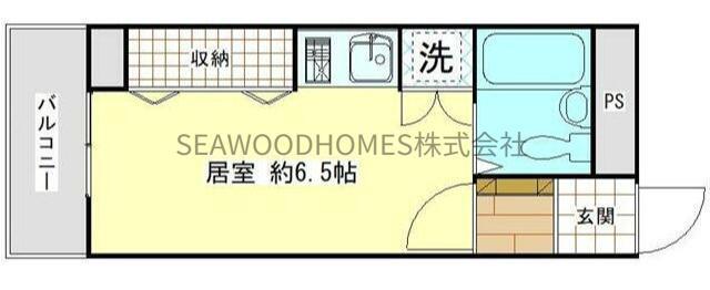 ブランニュー金沢文庫(ワンルーム/2階)の間取り写真