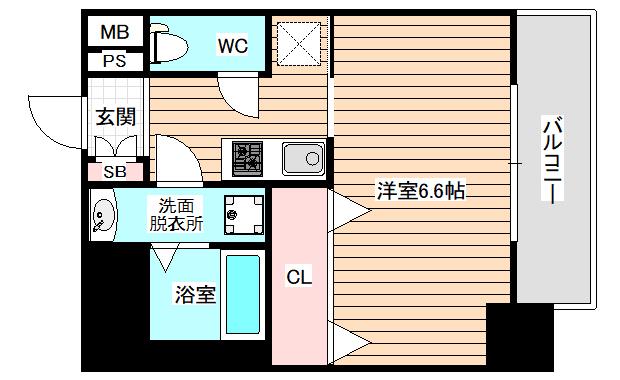ラグゼ海老江2(1K/8階)の間取り写真