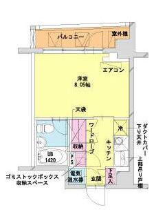 HF八丁堀レジデンスII(1K/10階)の間取り写真