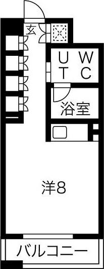 白川公園パークマンション(ワンルーム/5階)の間取り写真