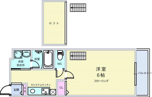 三協ハイツII(1K/3階)の間取り写真