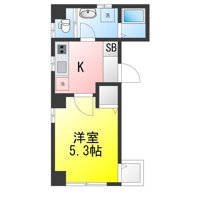 ヴァンテ錦糸町(1K/4階)の間取り写真
