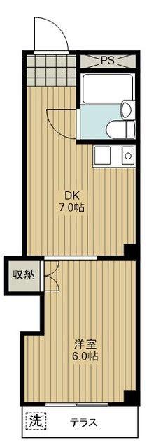 松山ハウス(1DK/2階)の間取り写真