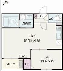 JACK YAWATA IV(1LDK/3階)の間取り写真