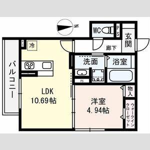 コンフォール畝傍(1LDK/3階)の間取り写真