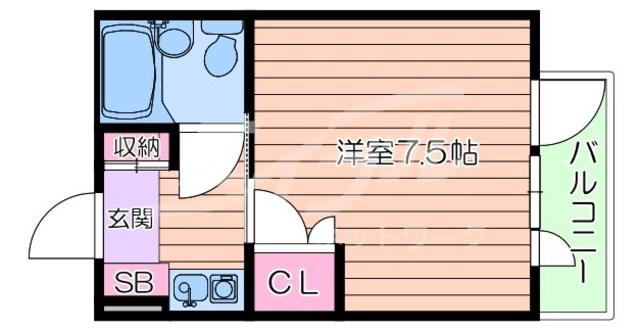 メイト緑地公園(1K/3階)の間取り写真
