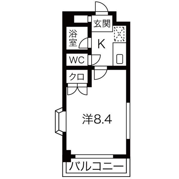 シティライフ打越(1K/3階)の間取り写真