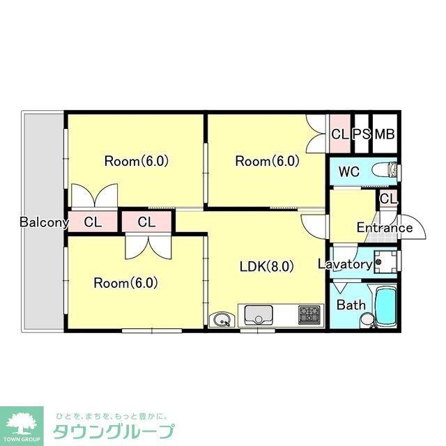 サンロイヤル(3DK/1階)の間取り写真