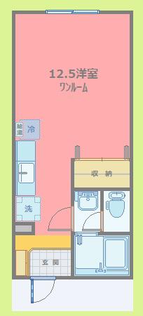 パルファージュ(ワンルーム/1階)の間取り写真