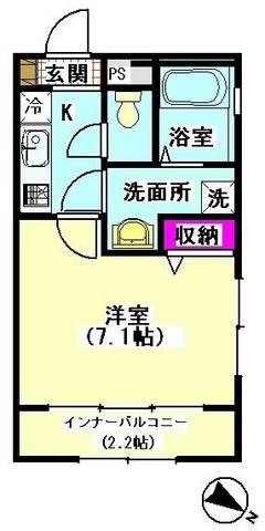 コーラル下丸子(1K/1階)の間取り写真