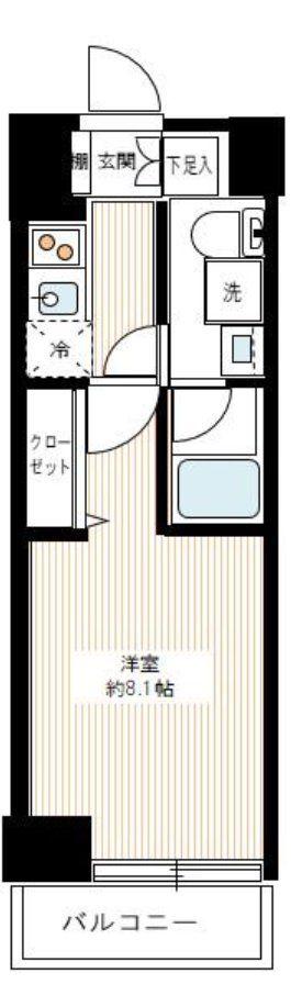 REALIZE千住大橋(1K/5階)の間取り写真