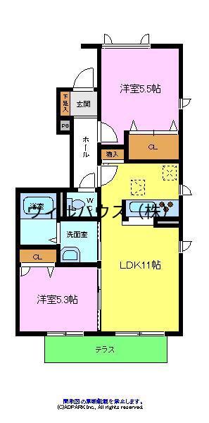 エミネンスドミール(2LDK/1階)の間取り写真