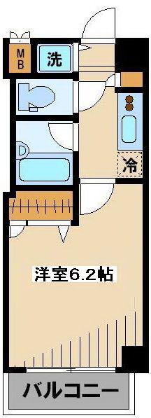 パークウェル国分寺(1K/2階)の間取り写真