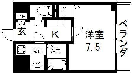 プラディオ徳庵セレニテ(1K/3階)の間取り写真