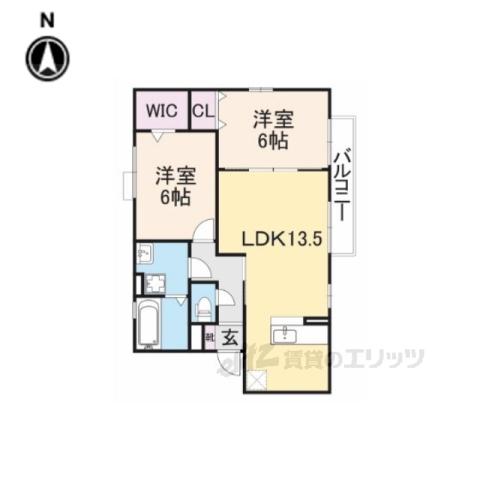 ヒルパストラルⅡ(2LDK/2階)の間取り写真