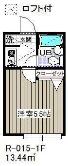 ローズアパート15番館(1K/1階)の間取り写真