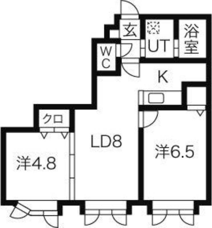 ノースレガーロ(2LDK/2階)の間取り写真