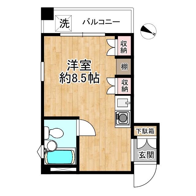 メゾン池之端(ワンルーム/5階)の間取り写真