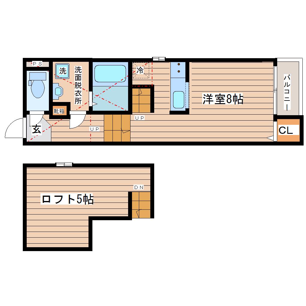 PRESTIGE旭ケ丘(ワンルーム/1階)の間取り写真