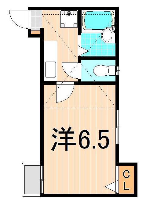 エメラルドII(1K/1階)の間取り写真