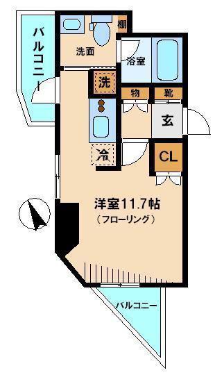 パークアクシス駒込(1K/15階)の間取り写真
