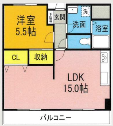 ピーチマンションII(1LDK/3階)の間取り写真