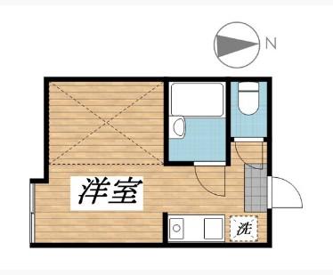パンシオン新丸子(ワンルーム/2階)の間取り写真