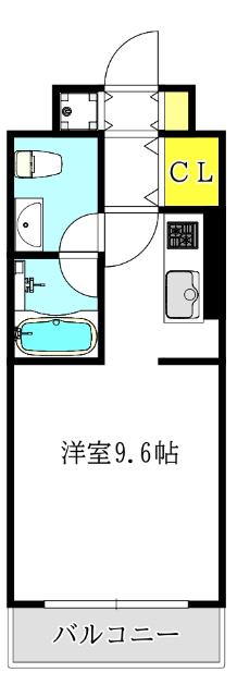 レジュールアッシュ天神橋(ワンルーム/10階)の間取り写真