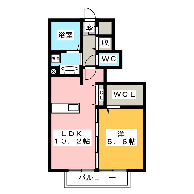エミネント千早(1LDK/1階)の間取り写真