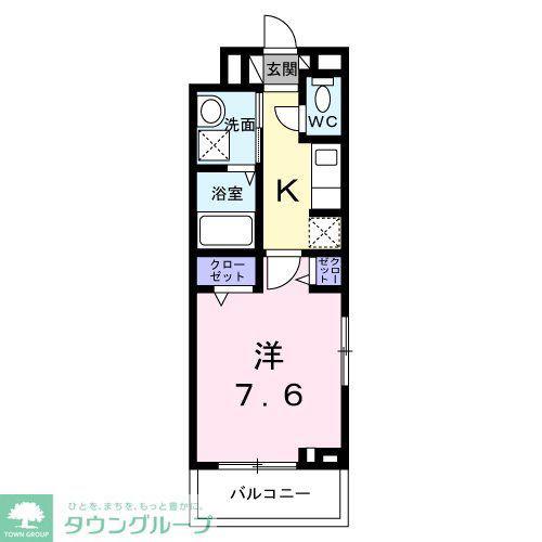 フィオーレIOGI(1K/2階)の間取り写真