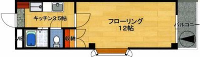 アミューズメント原町(1K/3階)の間取り写真