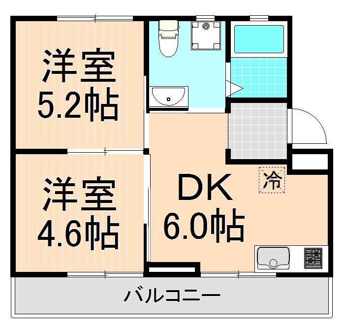 いろどりの杜 -HANDS-ON VILLAGE-(2DK/4階)の間取り写真