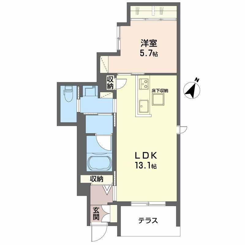 シャーメゾン豊中本町II(1LDK/1階)の間取り写真