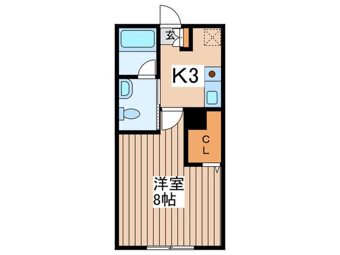 サンテラス(1K/3階)の間取り写真