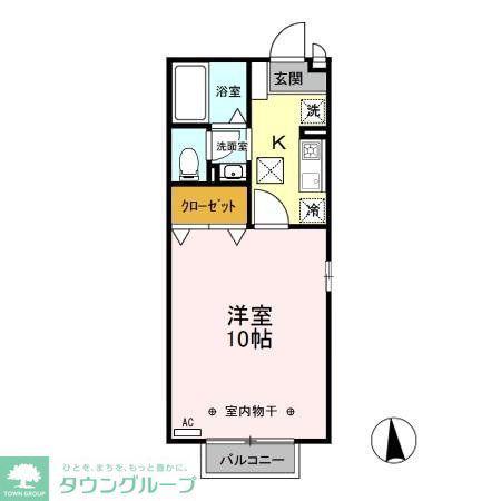 リビングタウン上並榎A・B(1K/1階)の間取り写真