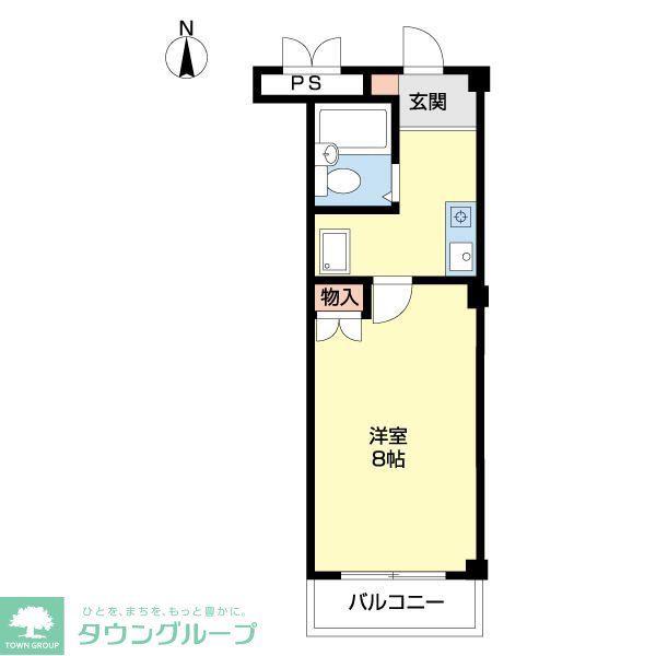 エンテイ上小出(1K/2階)の間取り写真