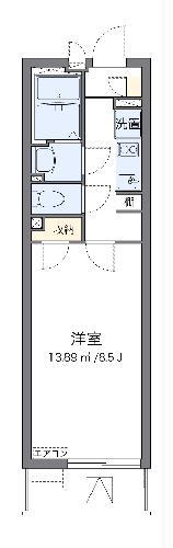 クレイノコンフォール(1K/2階)の間取り写真