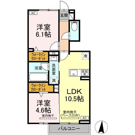ルナメゾン(2LDK/1階)の間取り写真